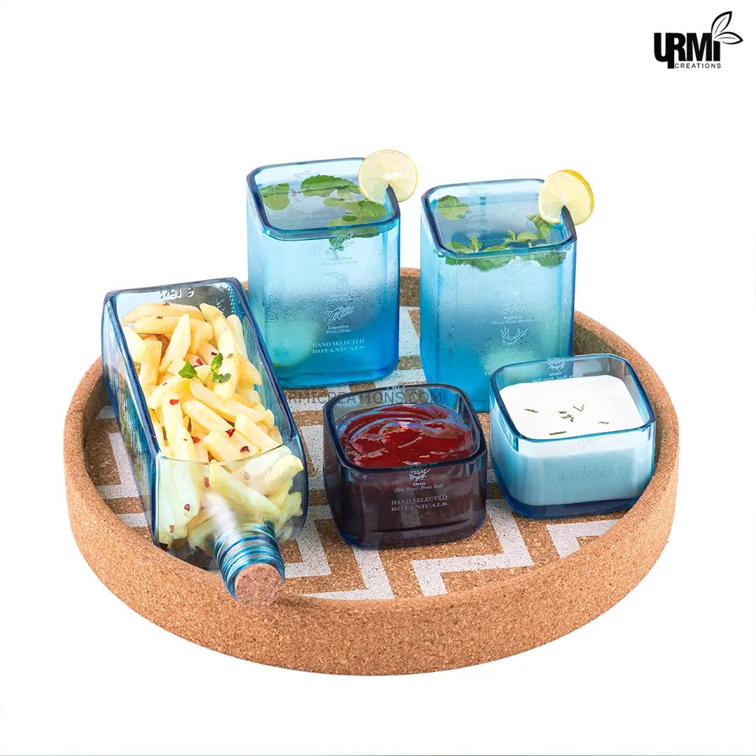 Bombay Sapphire Platter Set With Cork Tray