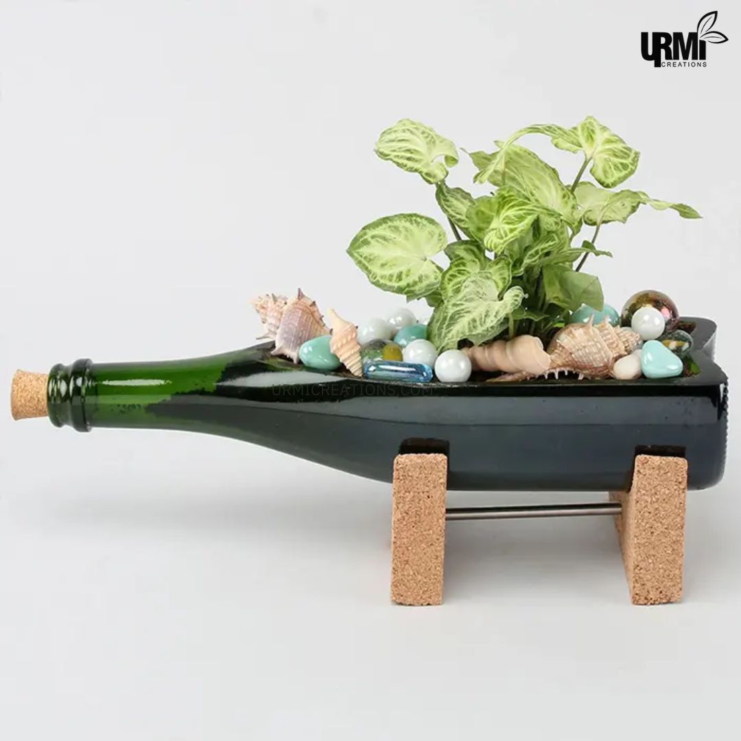 Champagne Bottle Planter