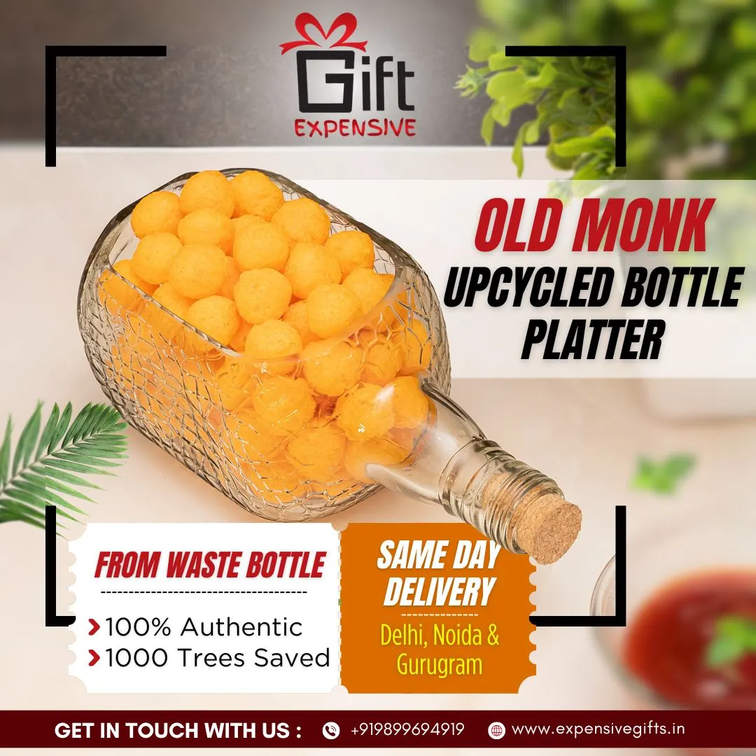 Old Monk Upcycled Bottle Platter: From Waste Bottle 